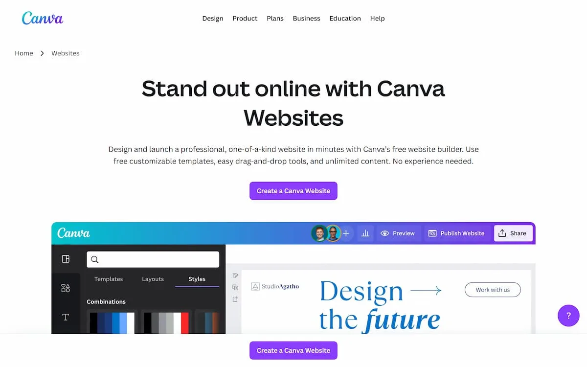 Canva Website Builder